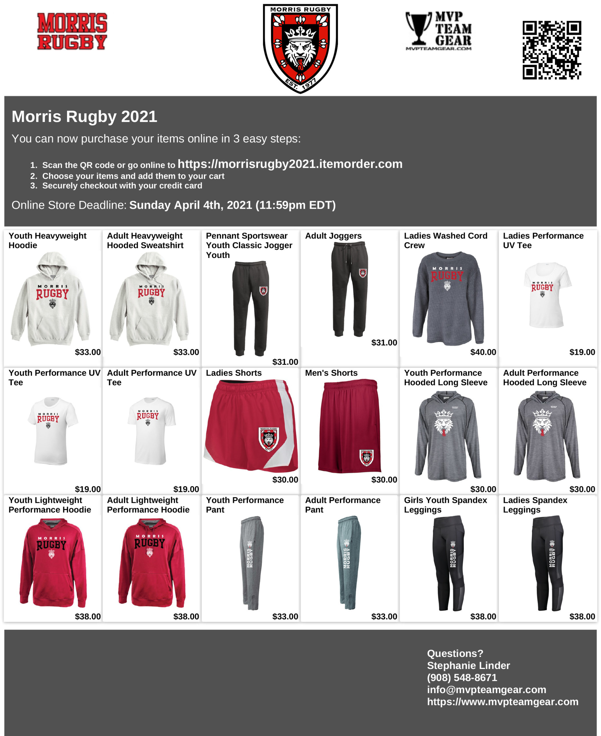 Morris Rugby Spring Store Now Open Through Sunday, April 4th