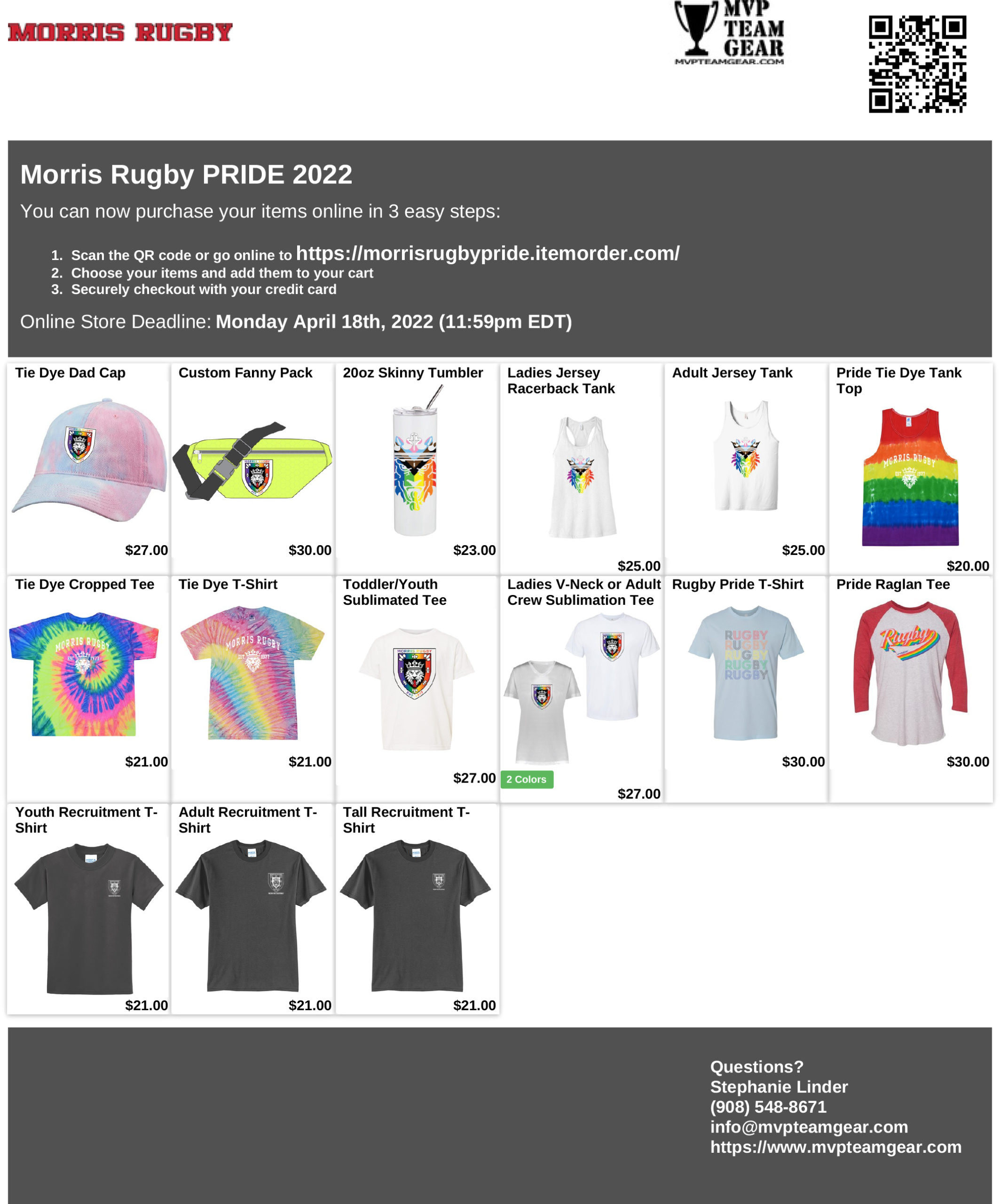 Limited Edition Morris Rugby Pride Gear Available Through April 18th